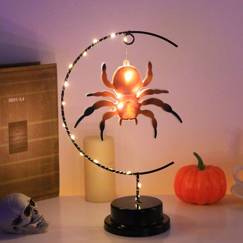 Led Halloween Wrought Iron Witch Modeling Lamp Atmosphere Decorative