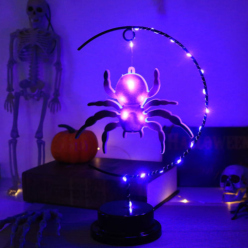 Led Halloween Wrought Iron Witch Modeling Lamp Atmosphere Decorative